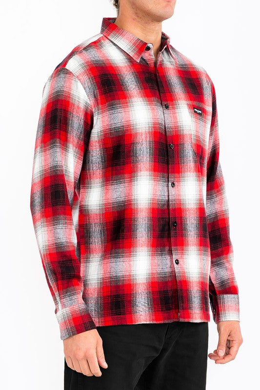 Men's Plaid Long Sleeve Flannel- 8 Colors