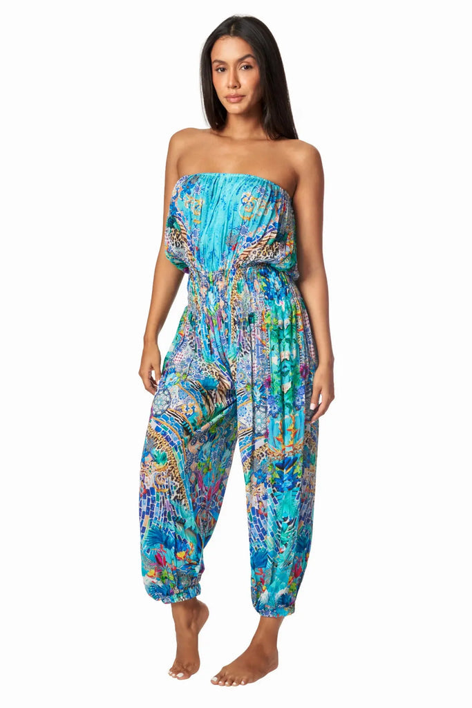 La Moda Resort Poppy Garden Hippie Bohemain Jumpsuits w/ Front Pockets