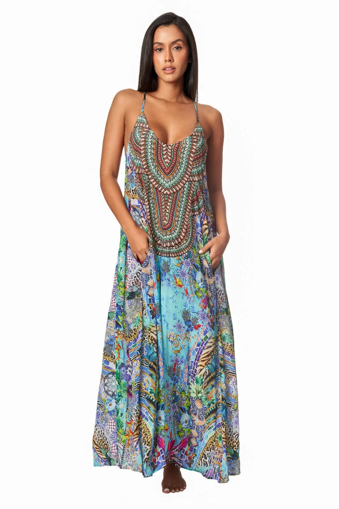 La Moda Resort Poppy Garden Racerback Maxi Dress