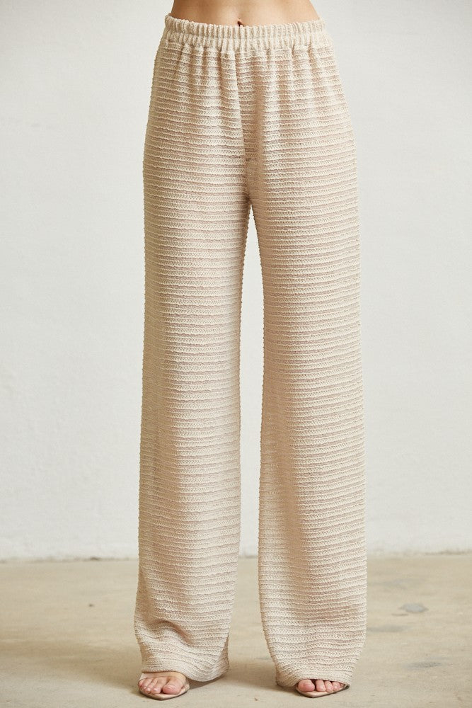 Rich Look Knit Maxi Top & Pants Set- Natural