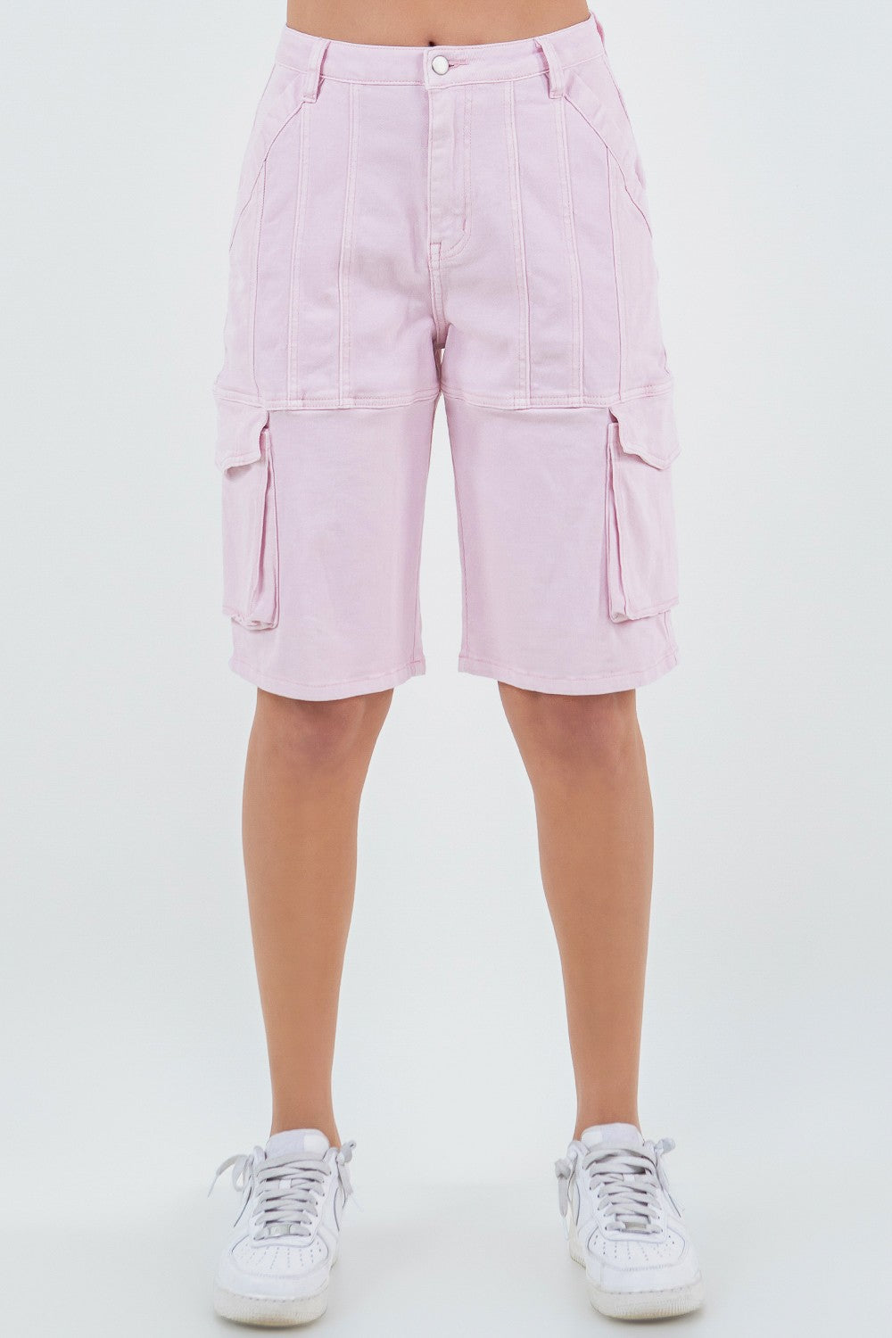 Love Affair Bermuda Jean Shorts- Pink