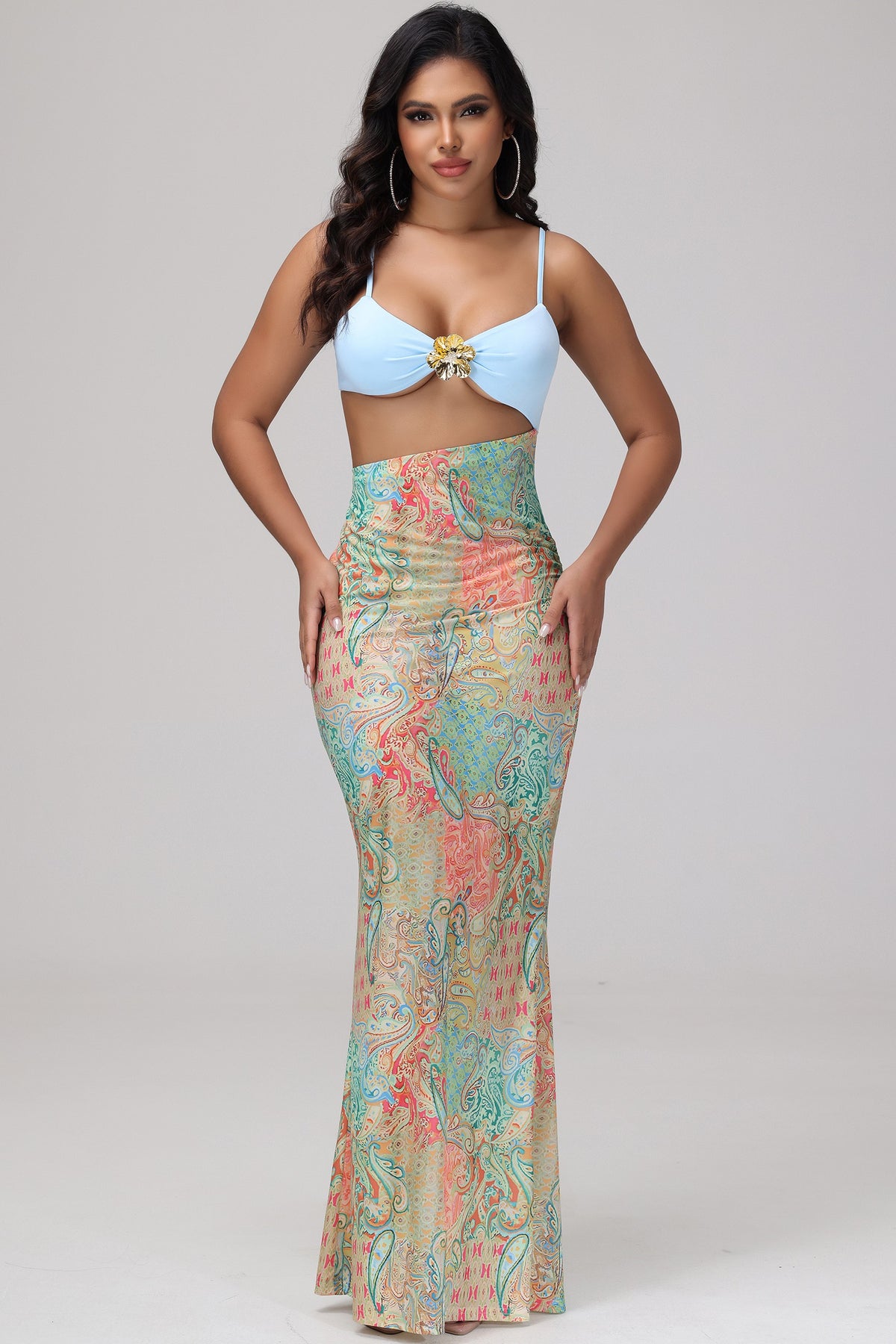 Swirl of Blue Maxi Dress