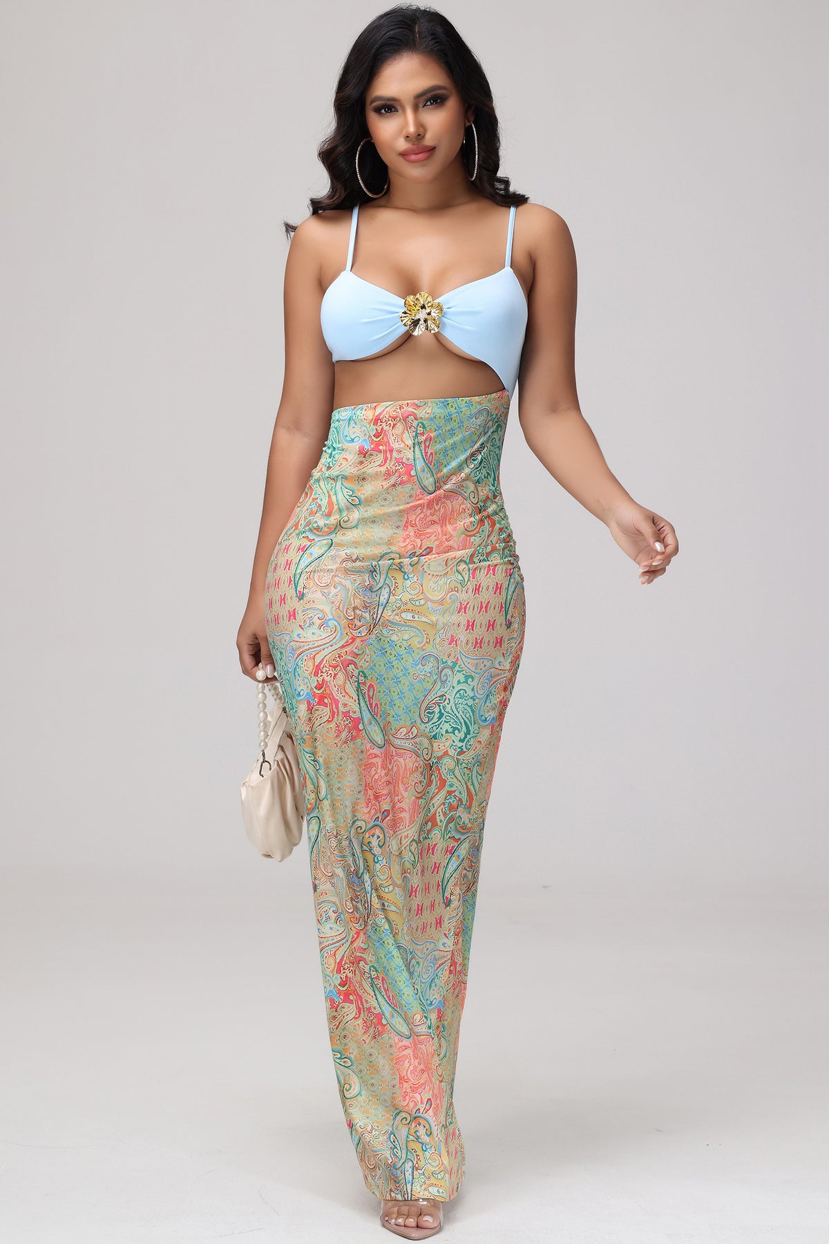 Swirl of Blue Maxi Dress