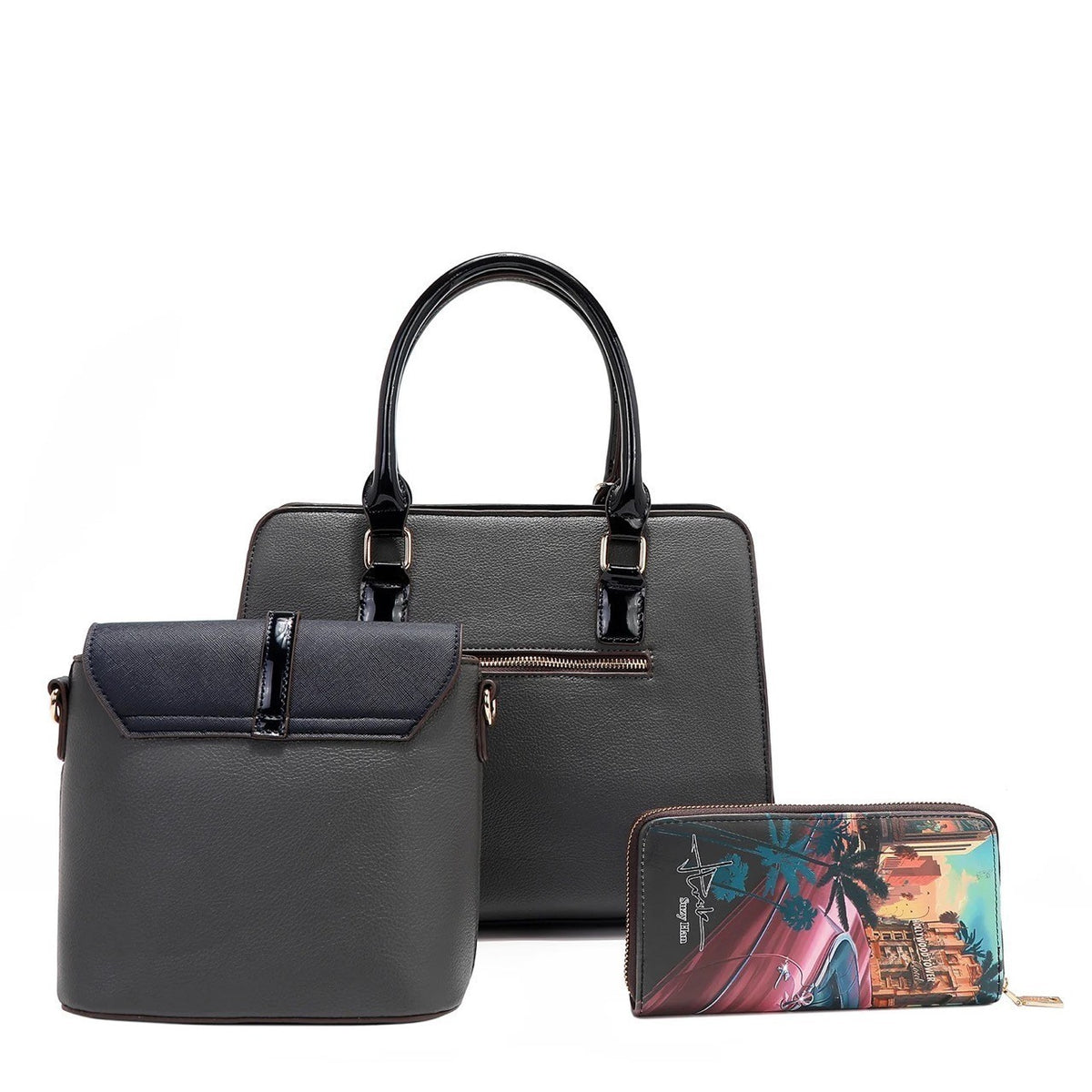Authentic Nicole Lee USA "Hollywood Drive" 3 Piece Bag Set