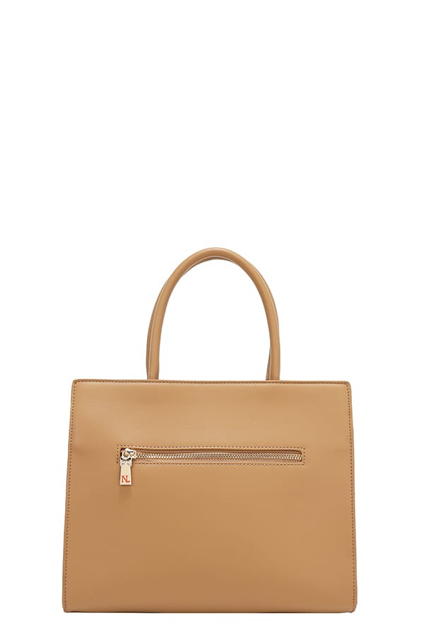 Nicole Lee USA Flower Pop Satchel Bag- Taupe