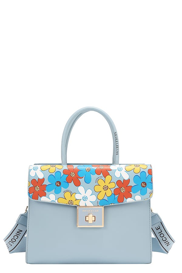 Nicole Lee USA Flower Pop Satchel Bag- Blue – S&E Retail Expo