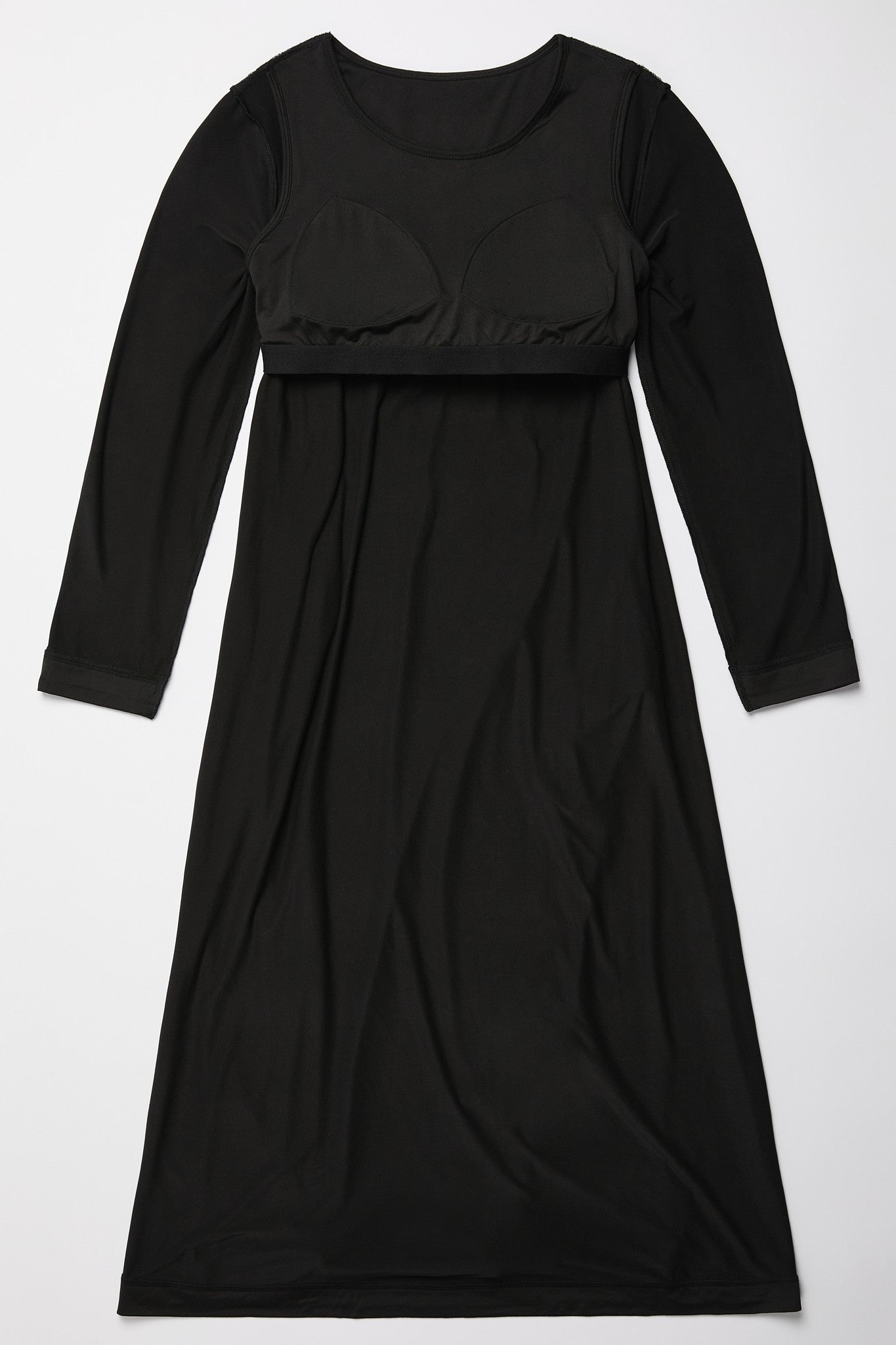 Jersey Knit Long Sleeve Built In Bra Dress-3 Colors