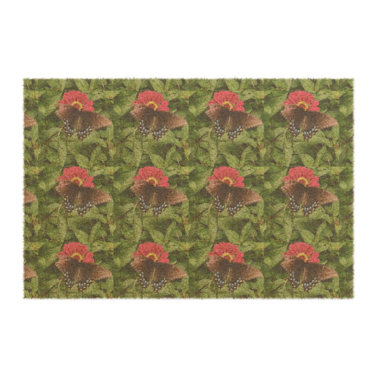 Beautiful Butterfly Sucking Nectar Doormat