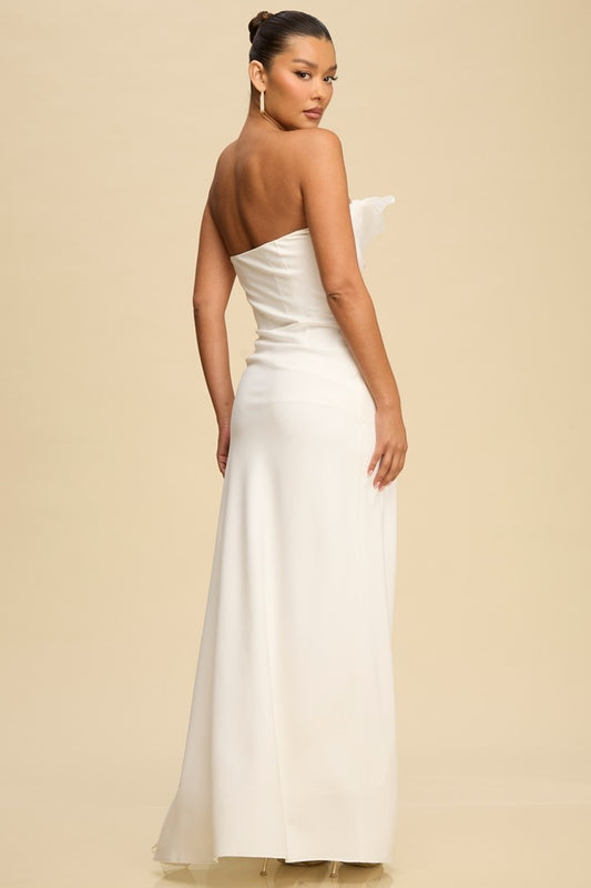 Sculptural Wave Dress- White