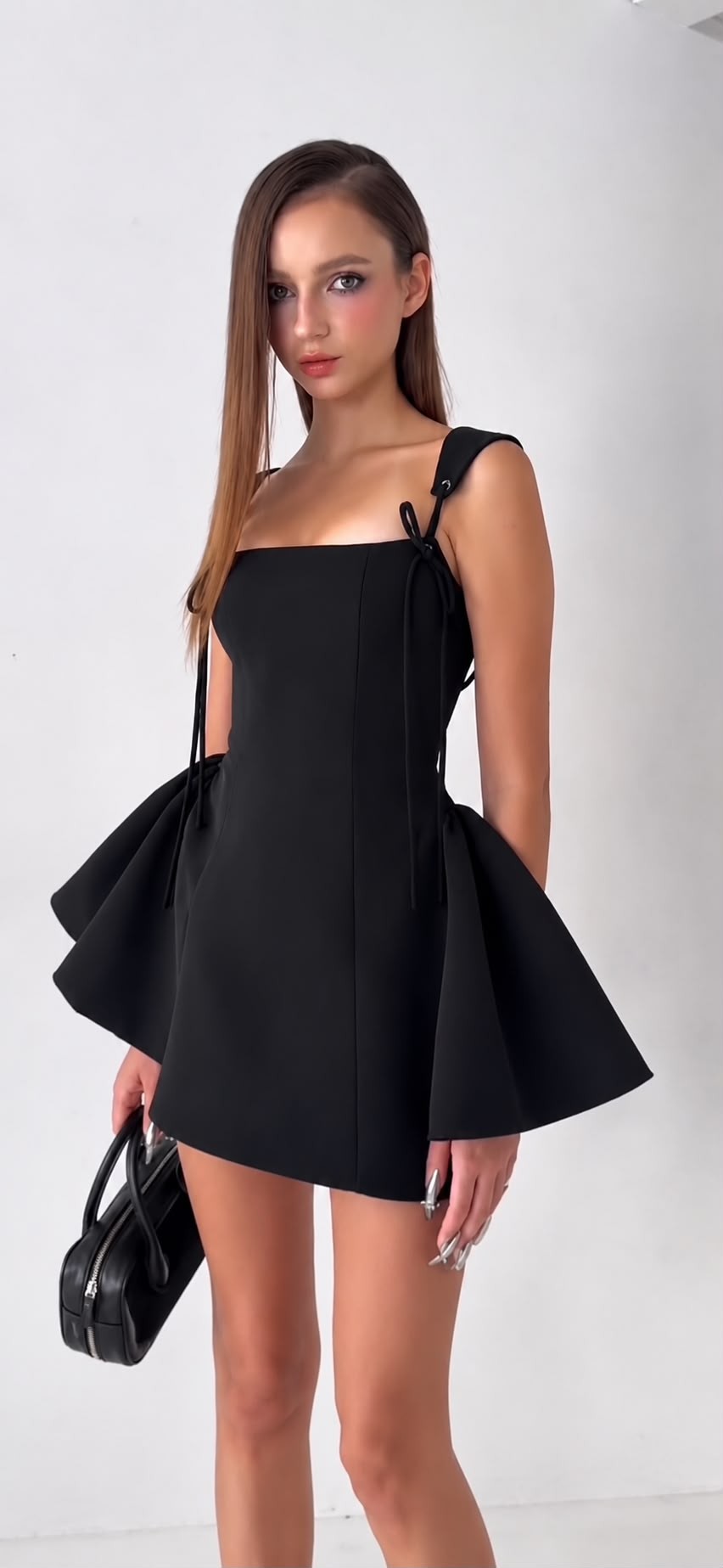 Pixie Black Flare Mini Dress