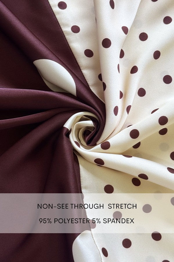 Big & Small Polka Dot Elle Satin Dress- Chocolate