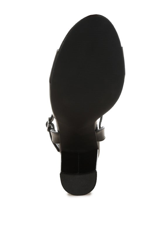 Kessel Tinted Clear Strap Block Heel Sandals- 2 Colors