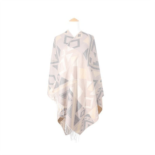 TRIBAL PRINT PONCHO- 3 COLORS