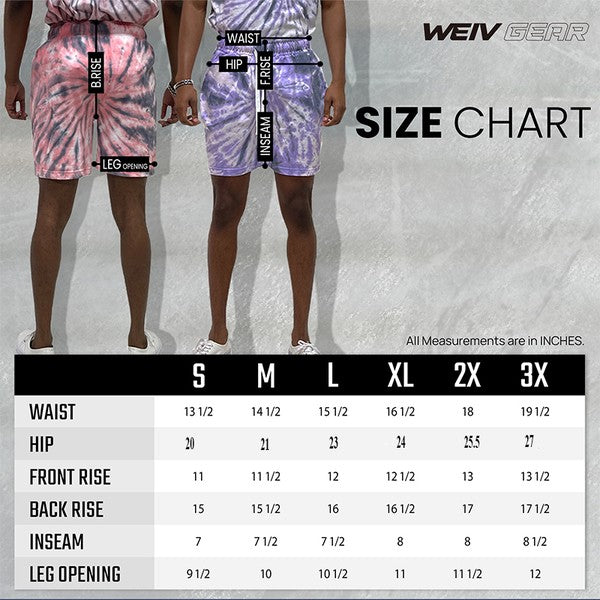 Men's Cyclone Pinwheel Tie Dyed Shorts-6 Colors