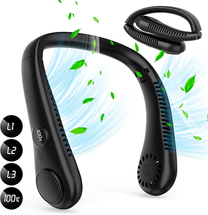 Portable Neck Fan- USB Charged- Black