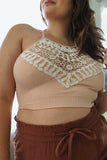 Plus Size Crochet Lace High Neck Bralette (5 Colors)