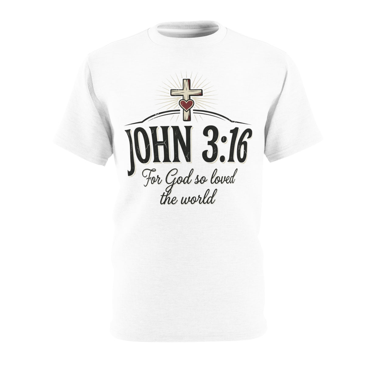 John 3:16 T-Shirt — Christian Faith Tee with Cross & "For God so loved the world"