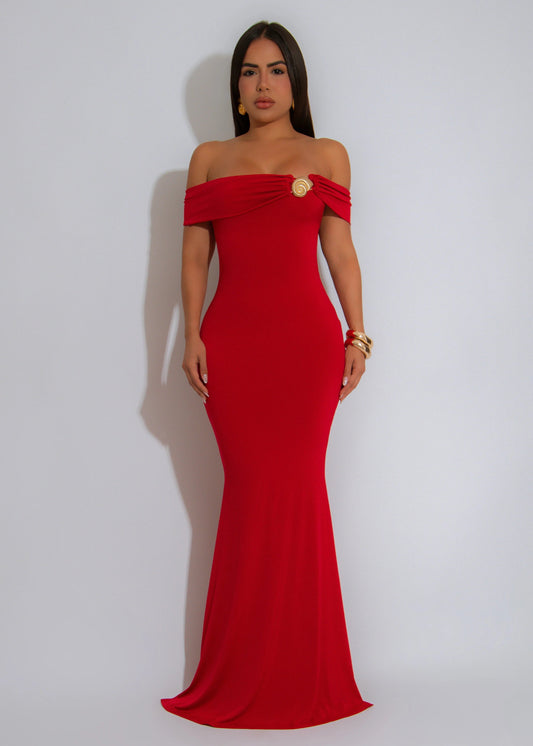 Siren Sway Maxi Dress- Red