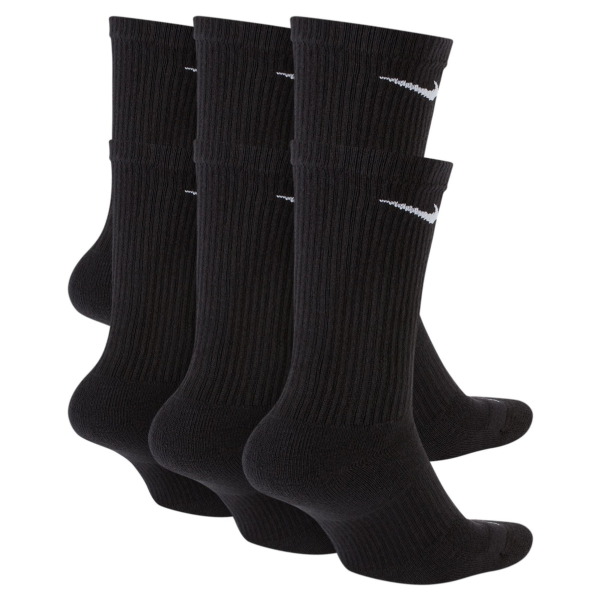 Meias Nike Dri-Fit Cano Alto Acolchoadas (6 Pares) - Preto