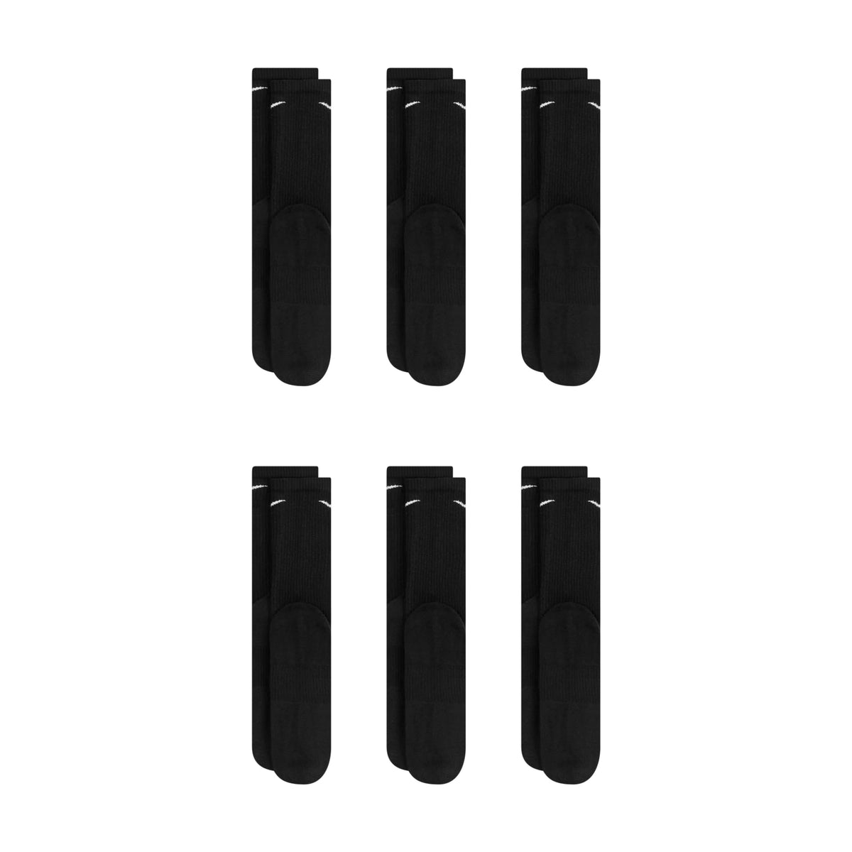 Meias Nike Dri-Fit Cano Alto Acolchoadas (6 Pares) - Preto