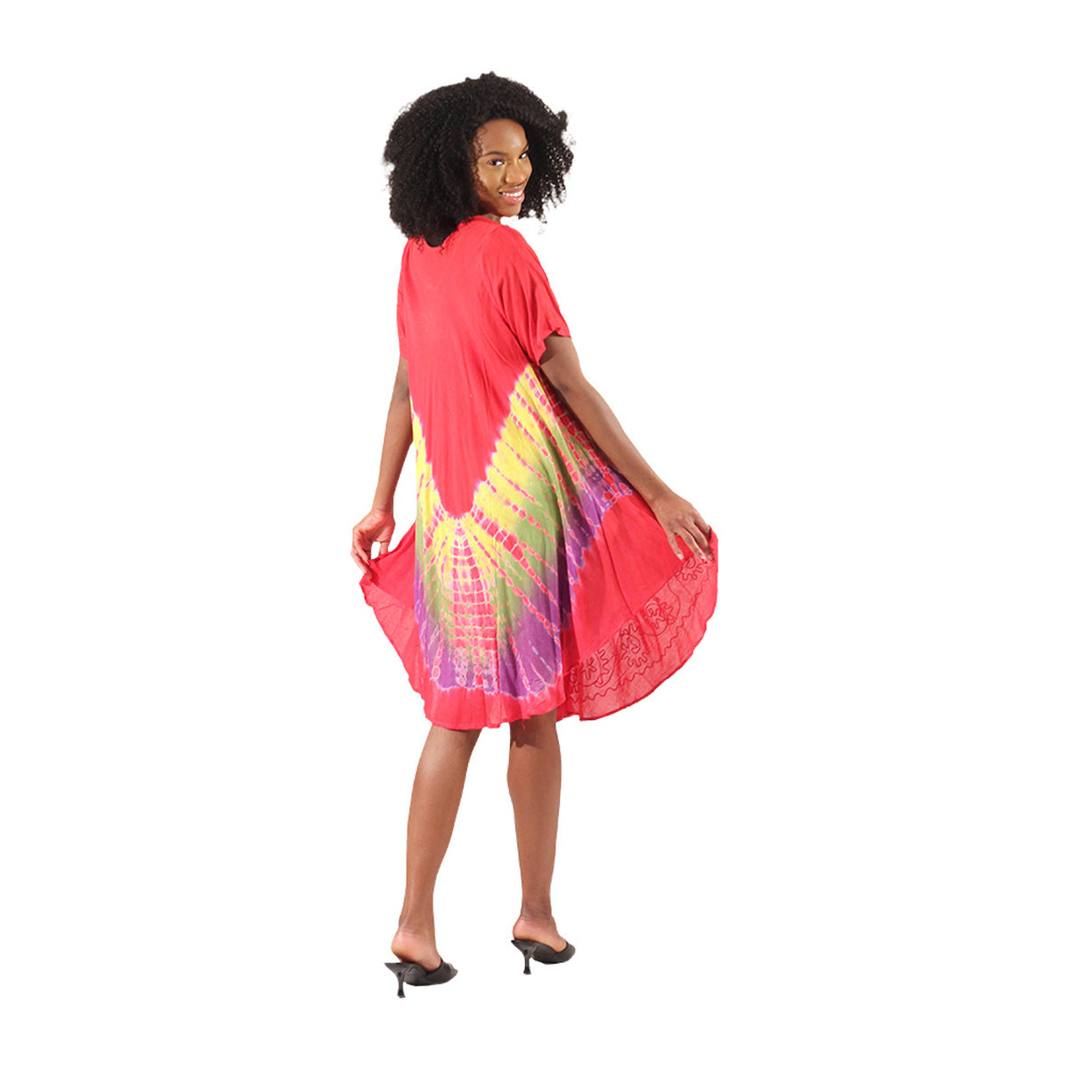 Vestido Curto Tie-Dye Manga Curta - 2 Cores