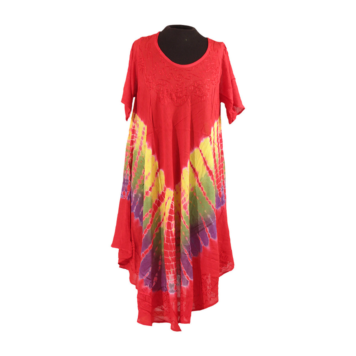 Vestido Curto Tie-Dye Manga Curta - 2 Cores