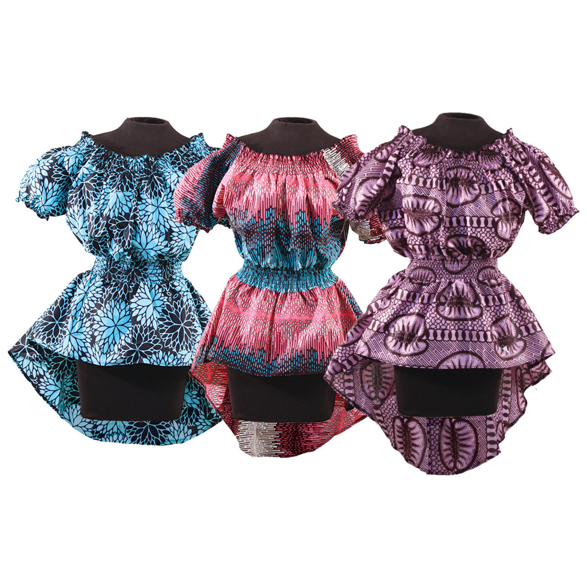 Blusa High Low 3 Peças com Estampa Africana (Grande)