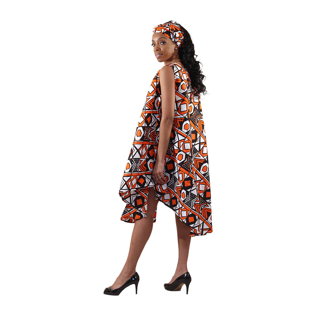 Vestido Guarda-chuva com Estampa Africana Ancara - 6 Cores