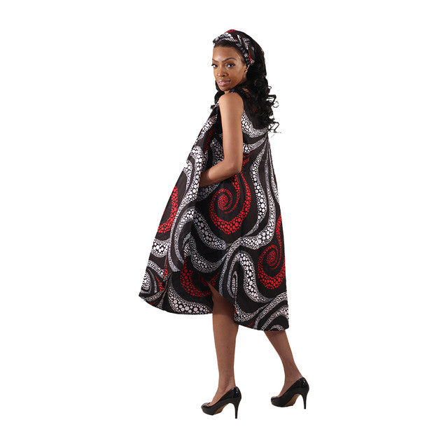 Vestido Guarda-chuva com Estampa Africana Ancara - 6 Cores