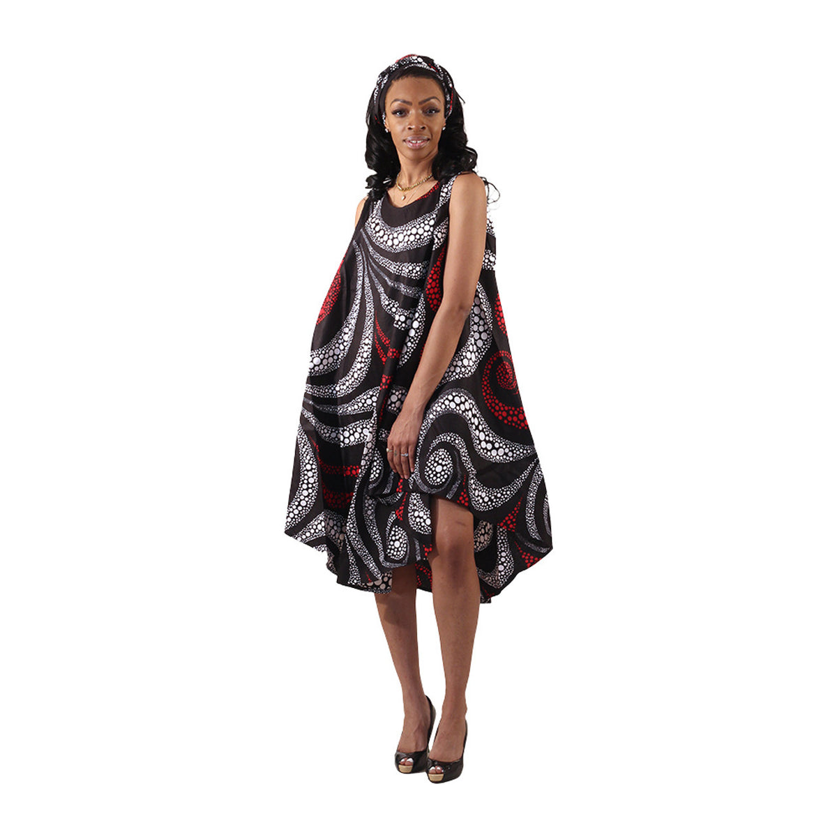 Vestido Guarda-chuva com Estampa Africana Ancara - 6 Cores