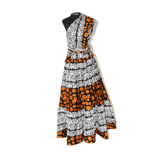 New Harlem Ankara Print Long Infinity Dress