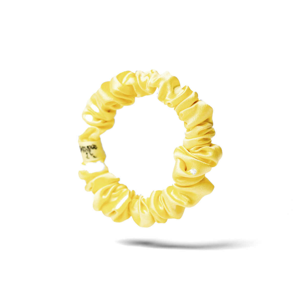 Elástico de Cabelo Pequeno de Seda Orgânica Amarelo Sunshine
