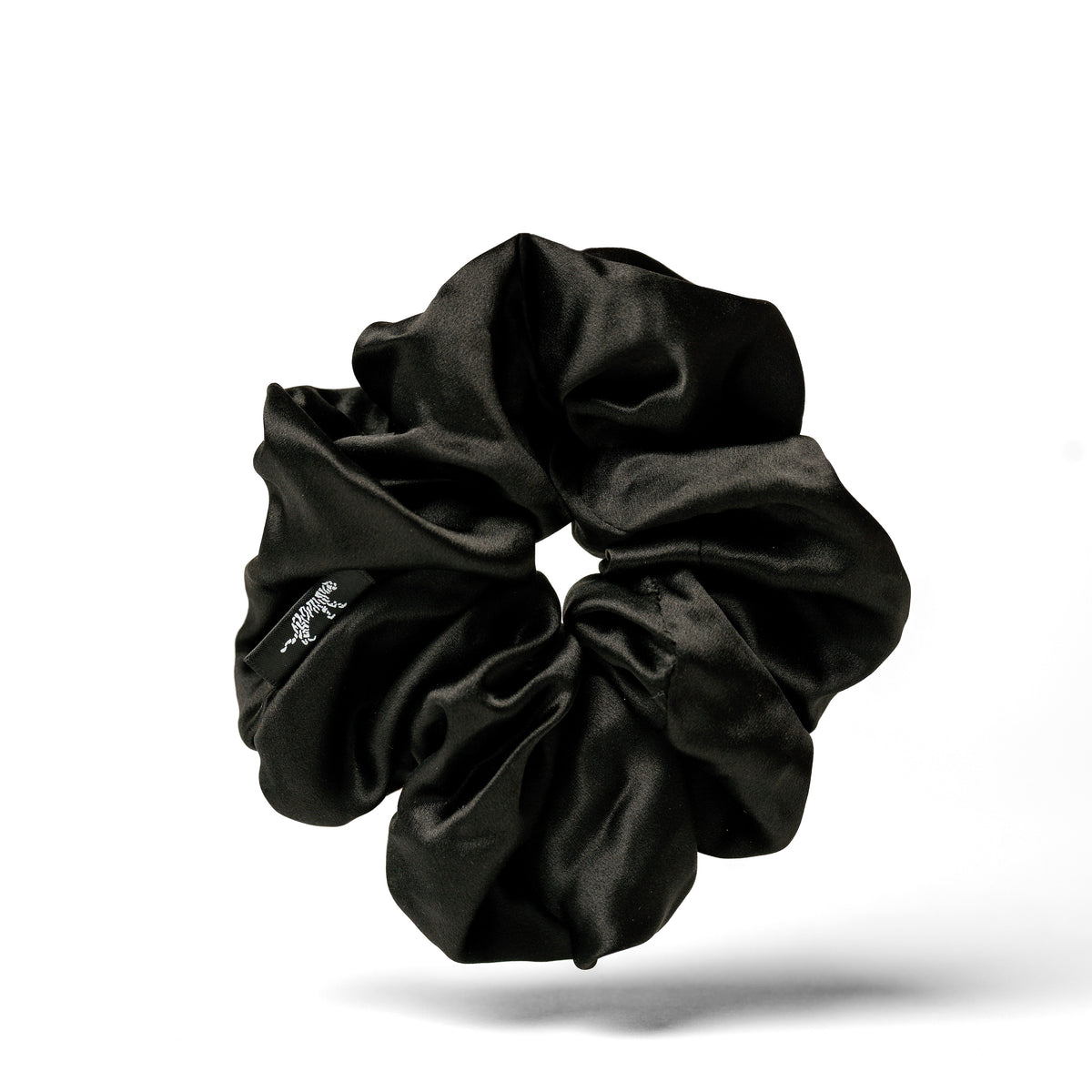 Scrunchie Gigante de Seda Orgânica Ônix Preto