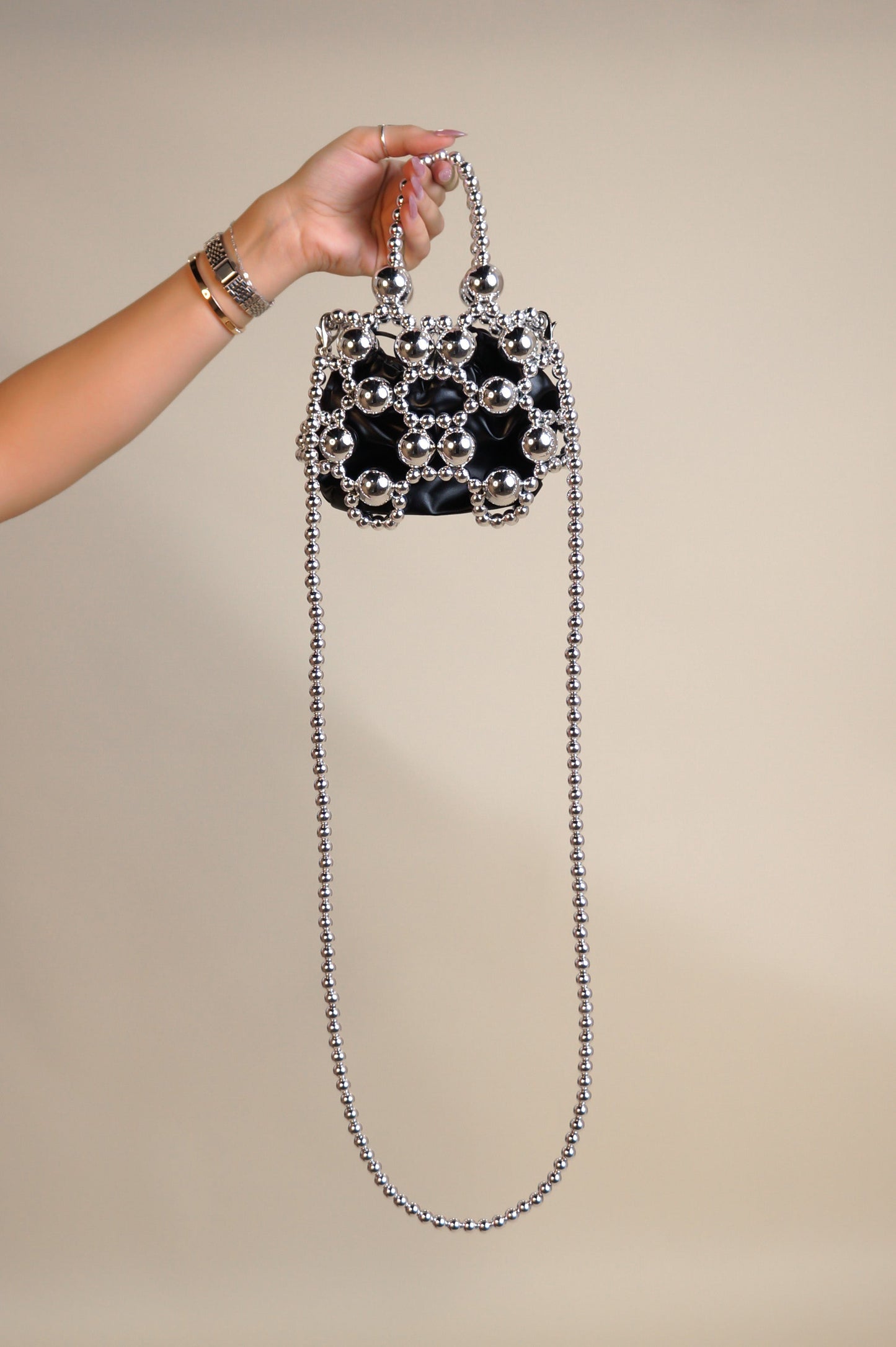 Fashion Black & Silver Handbag
