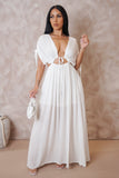 "So Bliss" Plain White Resort Maxi Dress