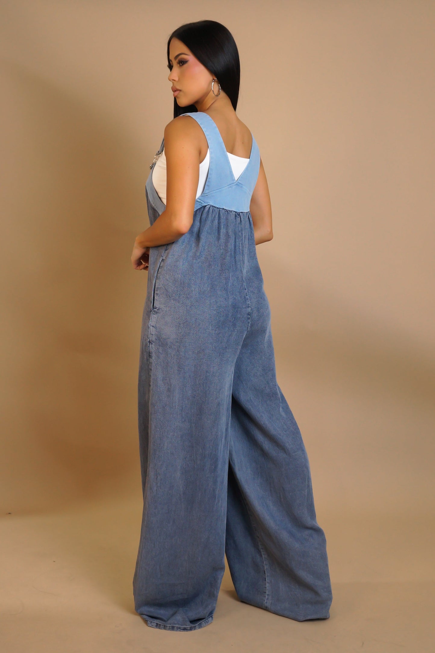 Loose Denim Jumpsuit