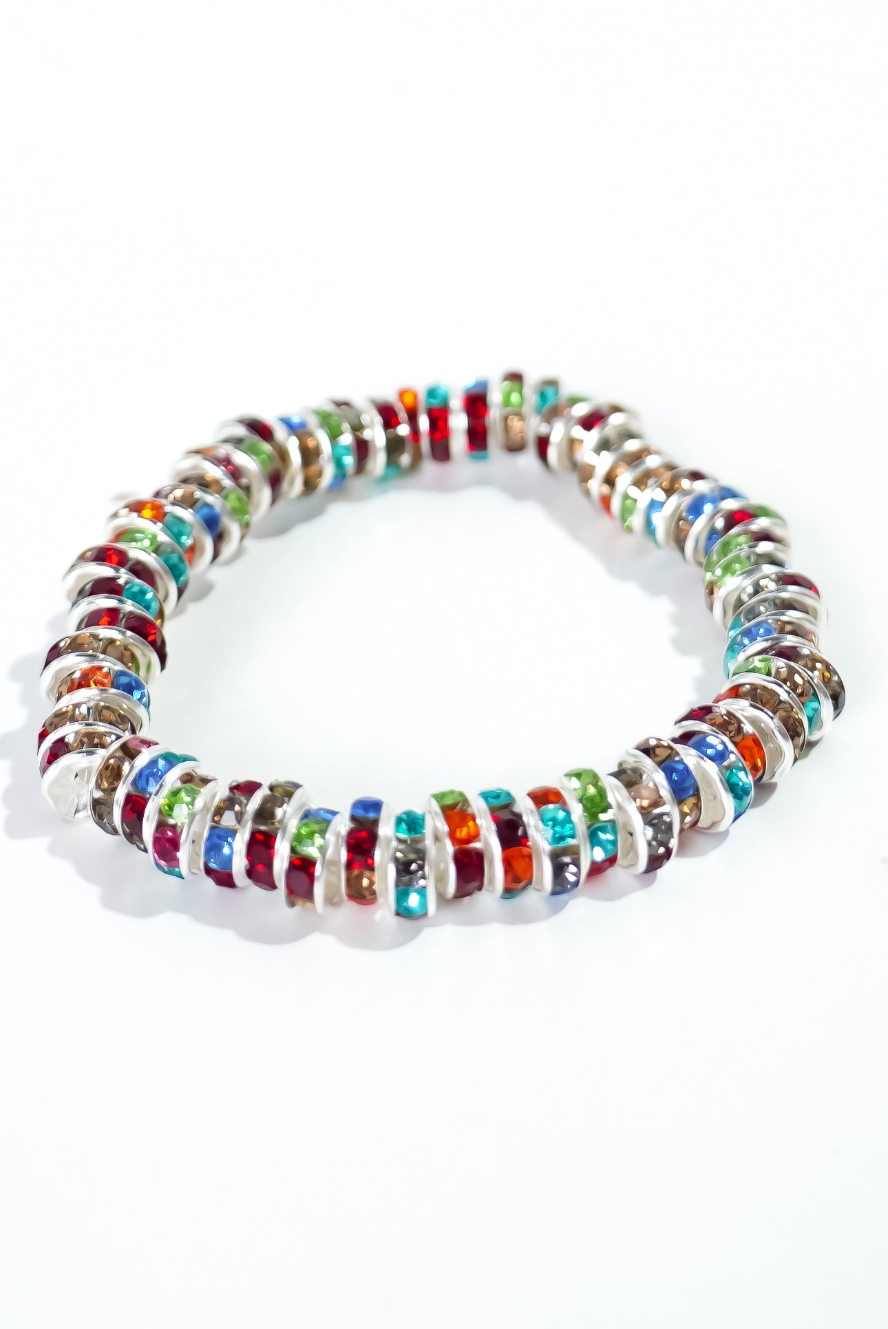Stone Color Fashion Bracelet- Silver