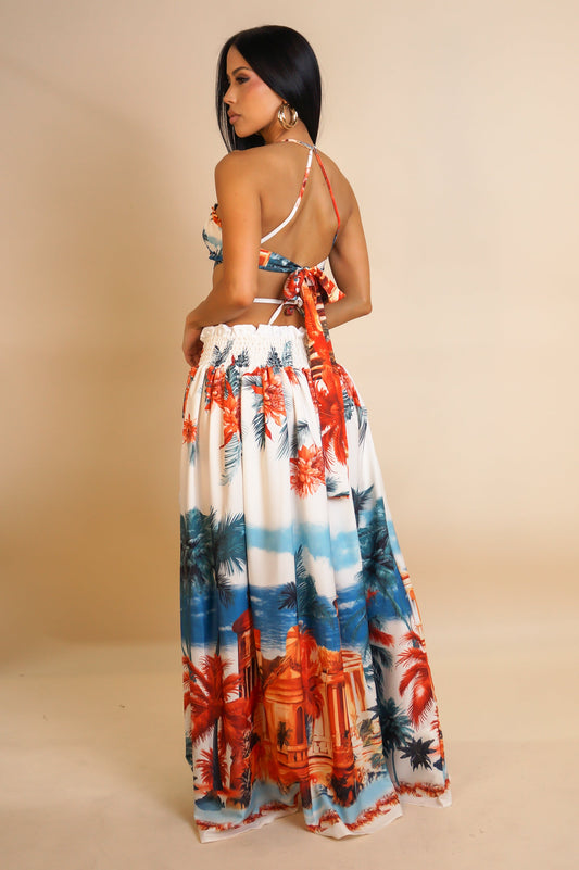 Vacation Mode Maxi Skirt Set