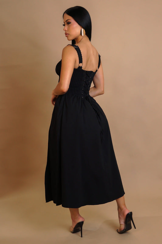 Villa Escape Corset Dress- Black