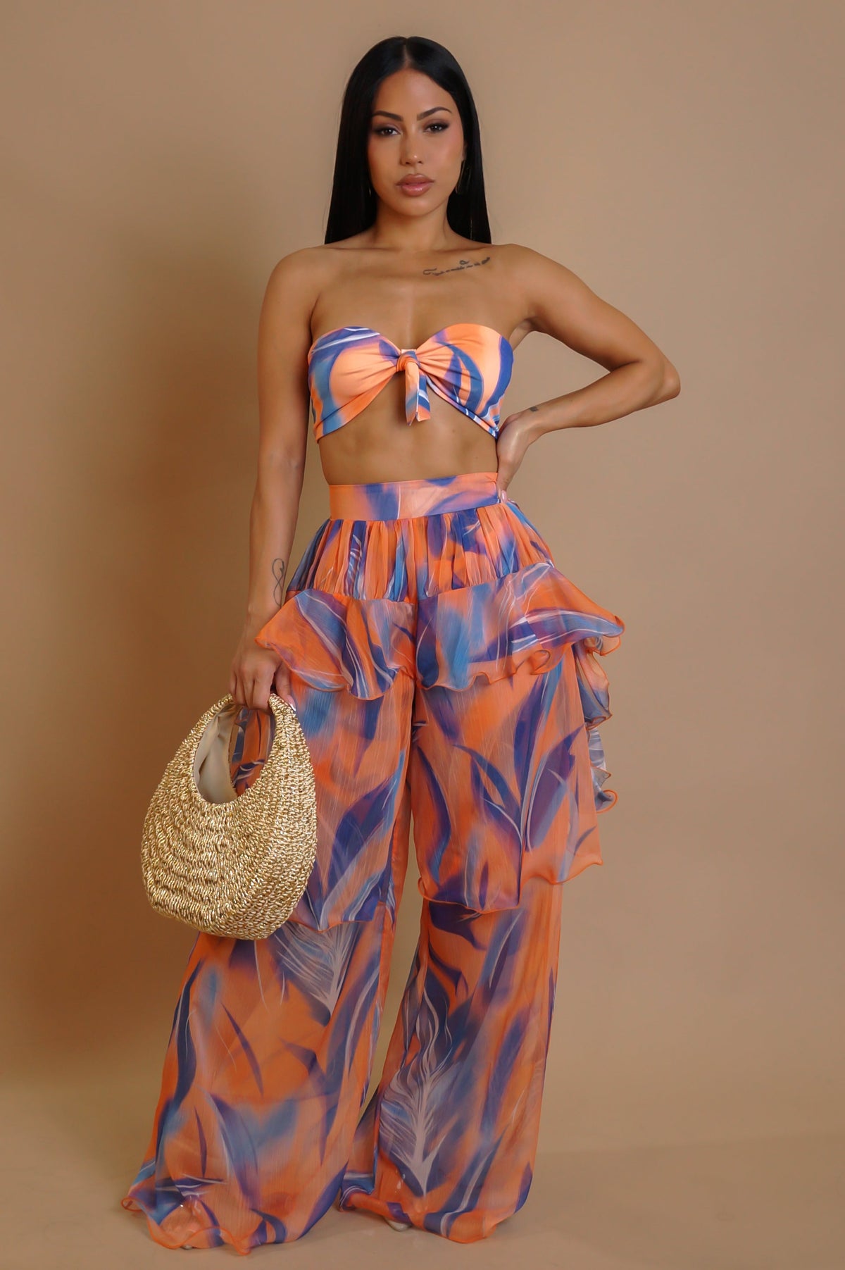 Conjunto Biquíni e Calça Saída de Praia