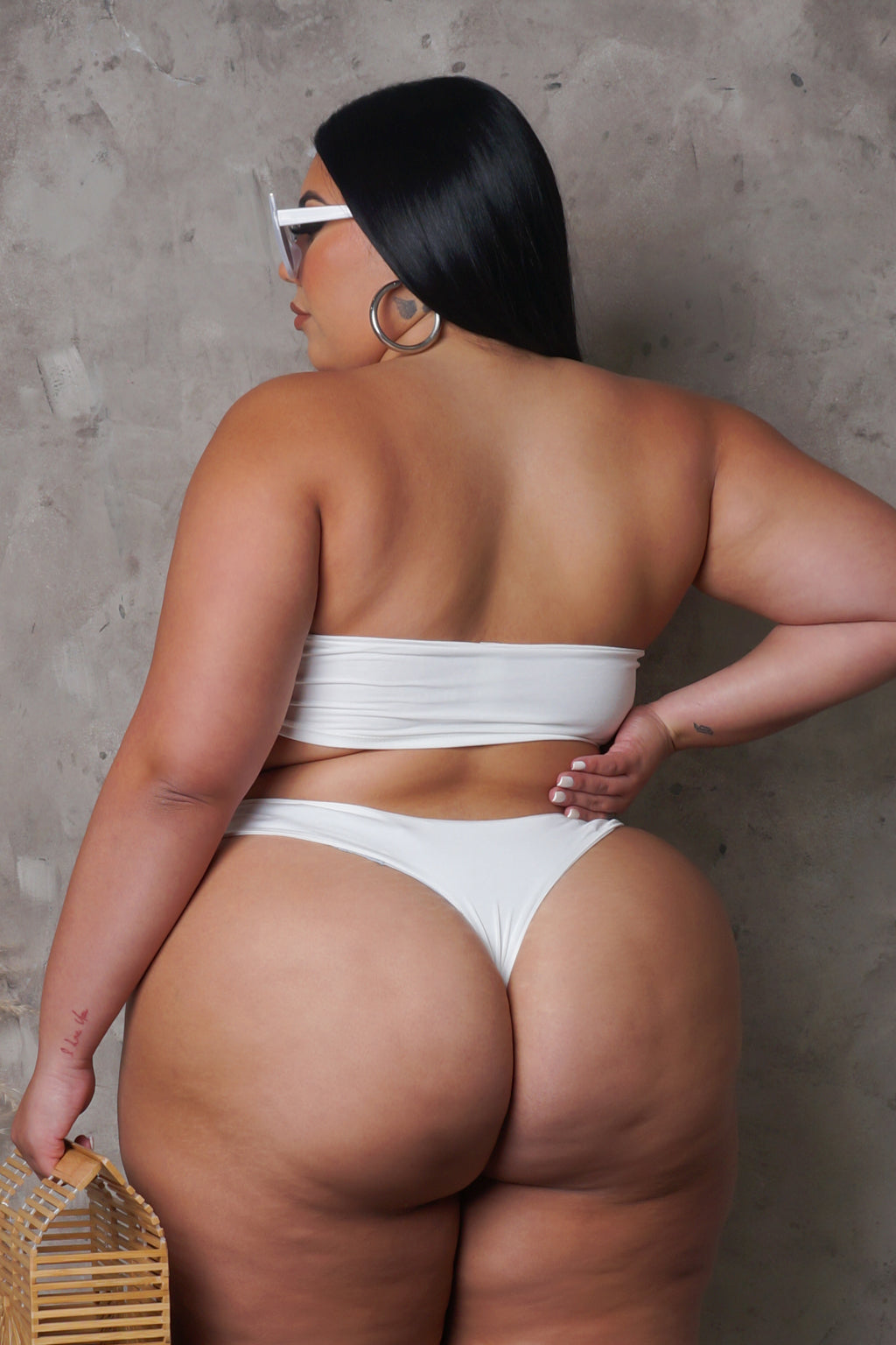Plus Size Ready for Summer Swimwear Set- White