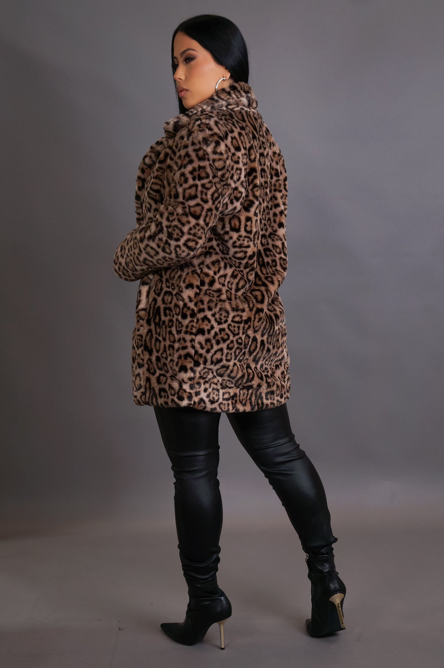 Leopard Print Fuzzy Jacket