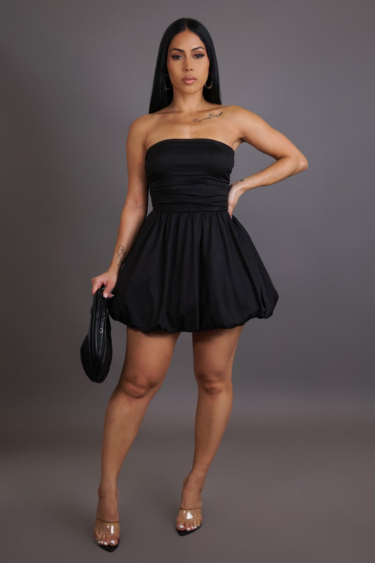 Puff Ruffle Mini Dress