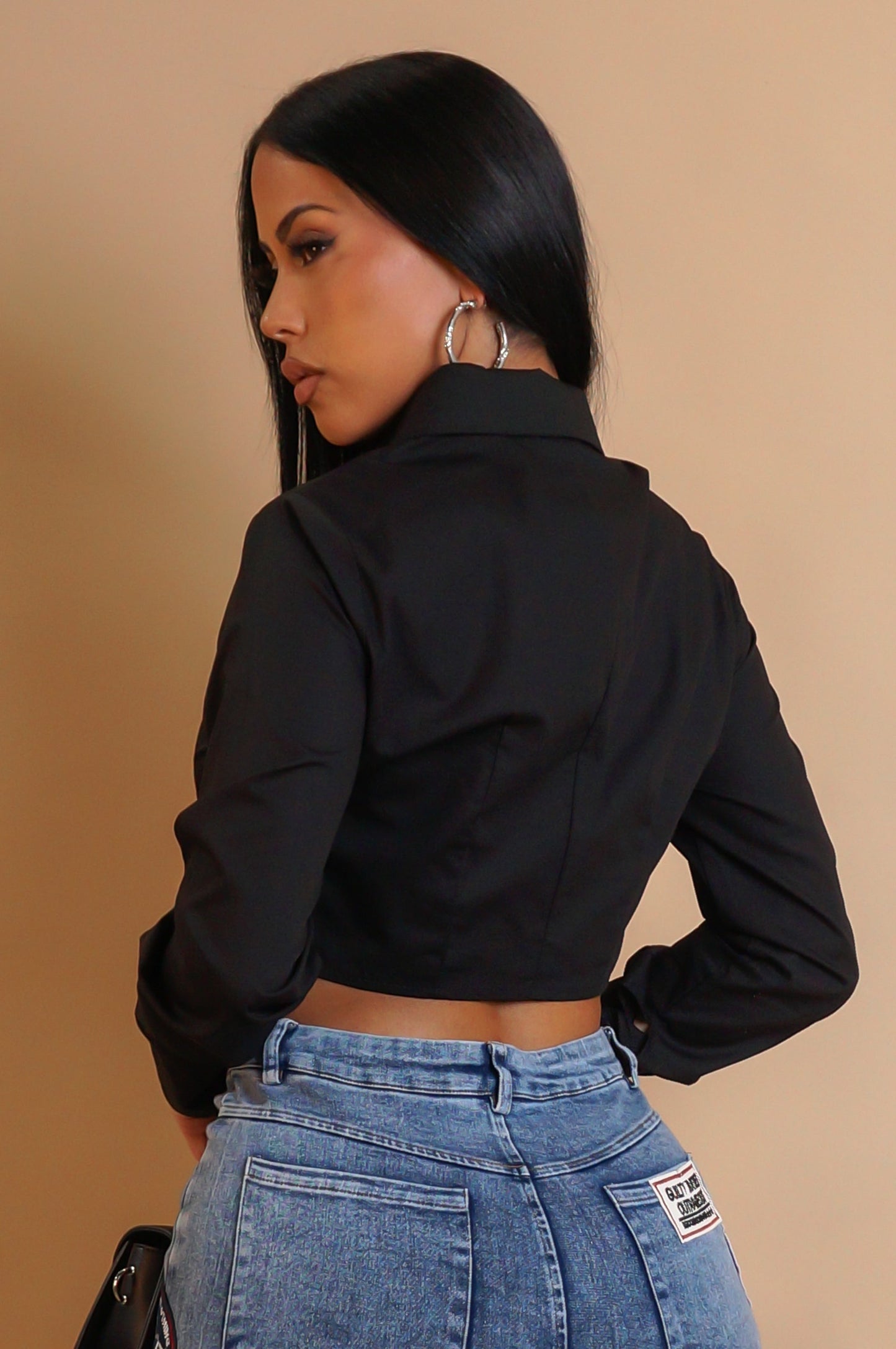 Cropped Blouse- Black