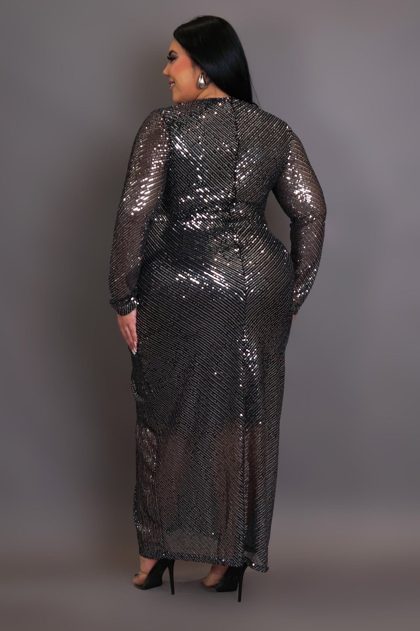 Plus Size Sequin Glam Maxi Dress