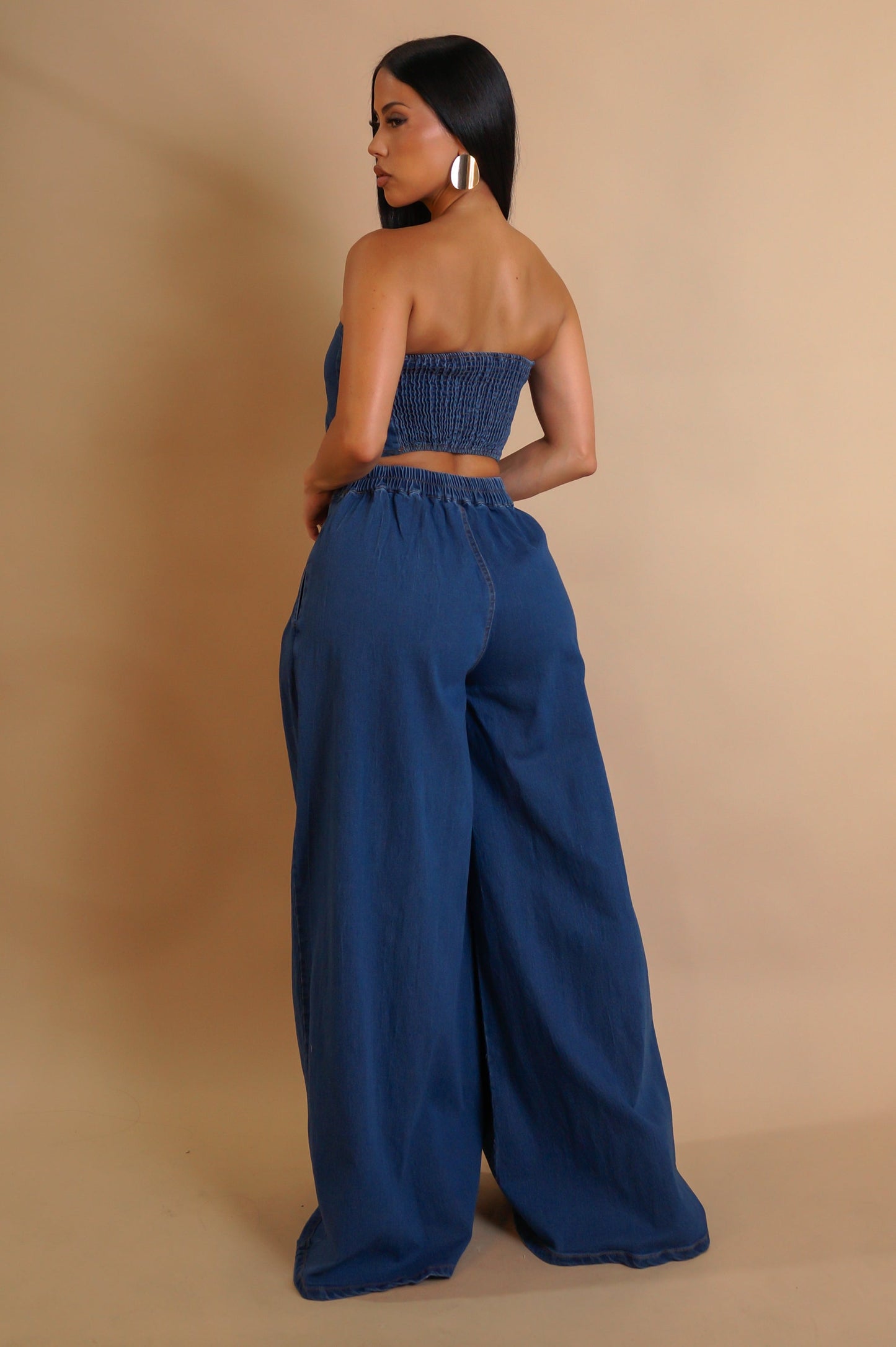 Unstable Denim Pants Set- Blue