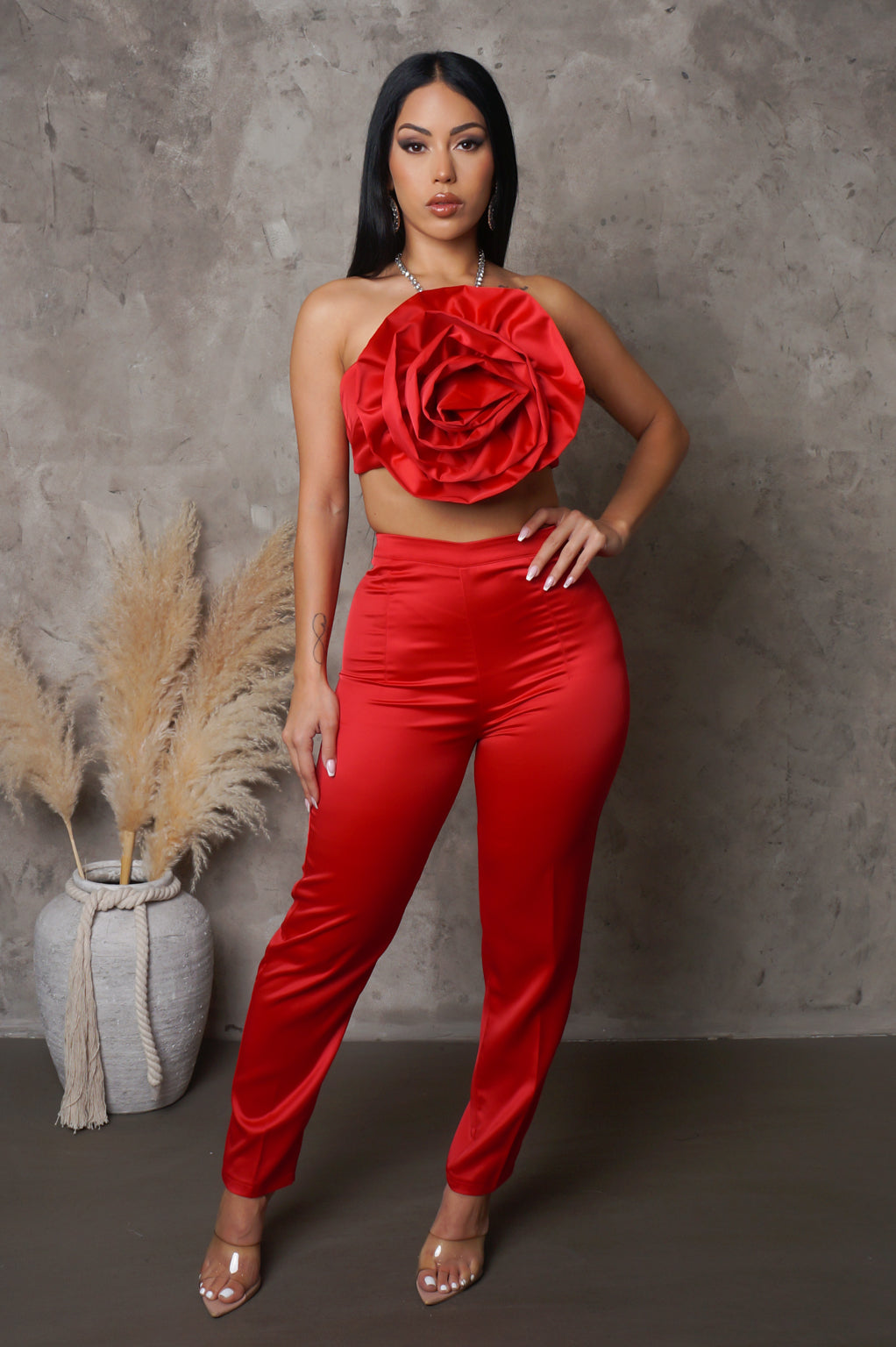 Bloomed Flower Top & Pants Set