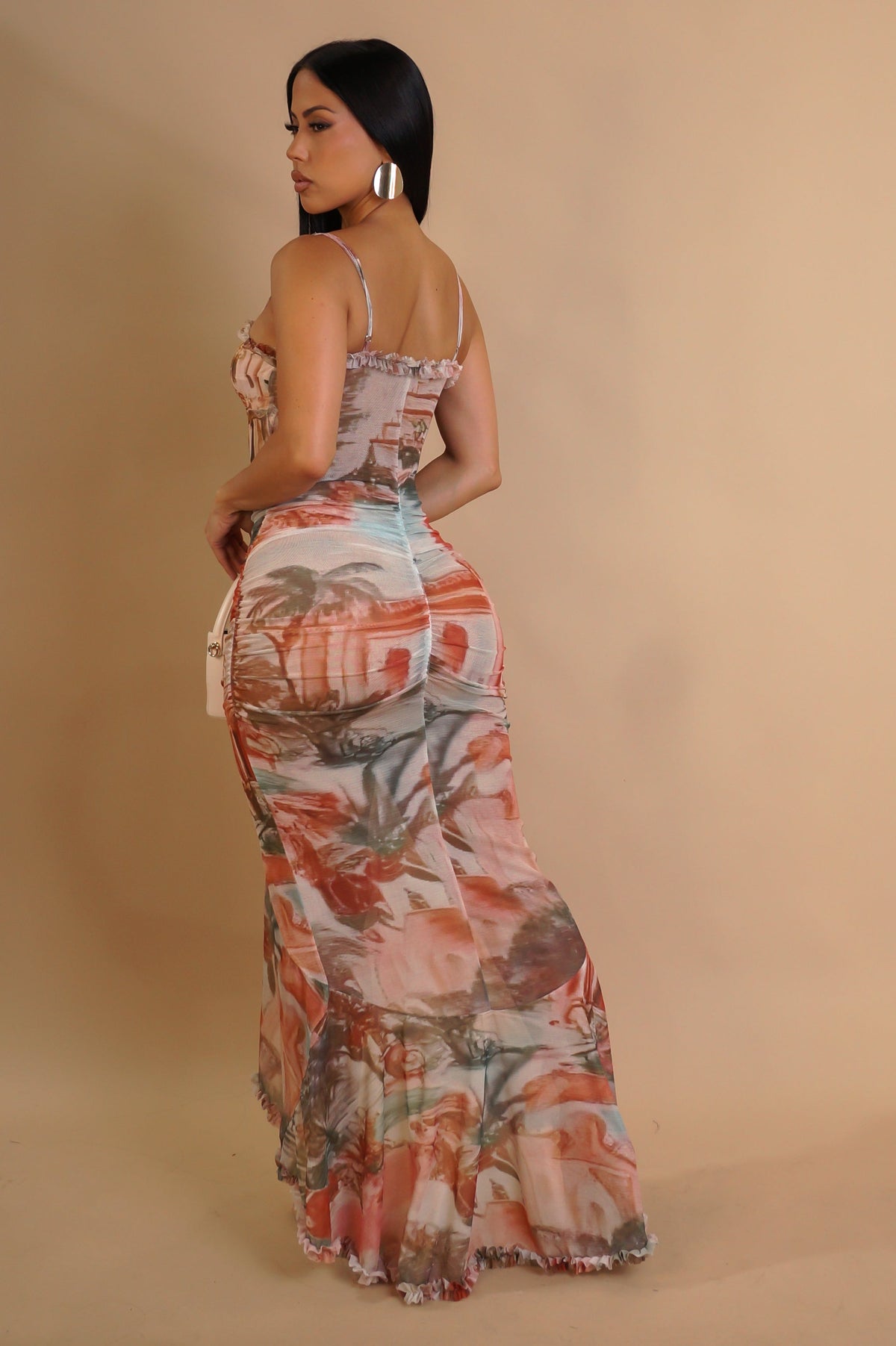 When in Rome Ruffle Trimmed Maxi Dress
