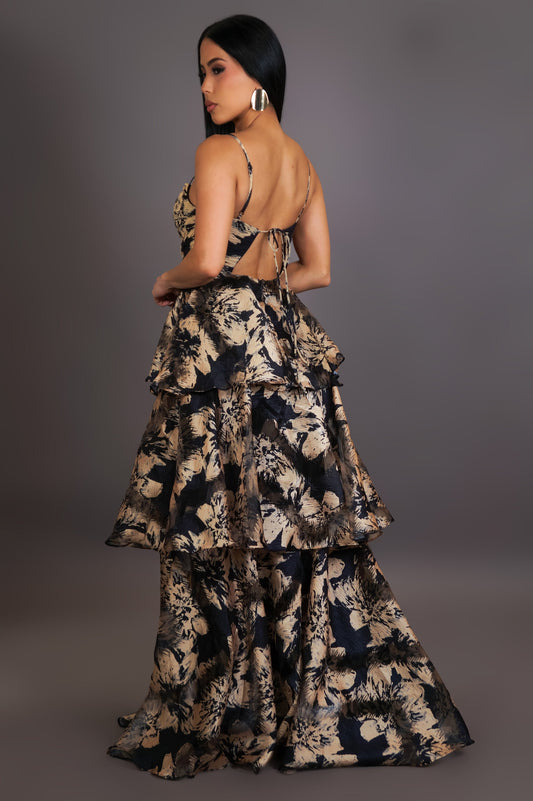 Black & Gold Maxi Dress