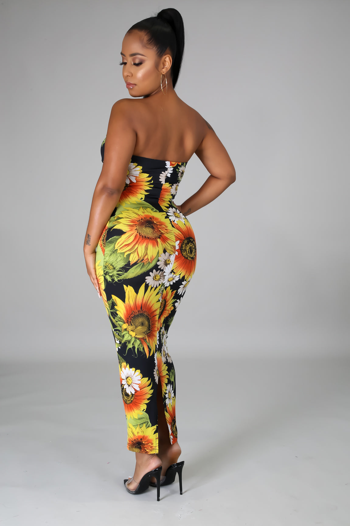 SunFlower Sleeveless Midi Dress